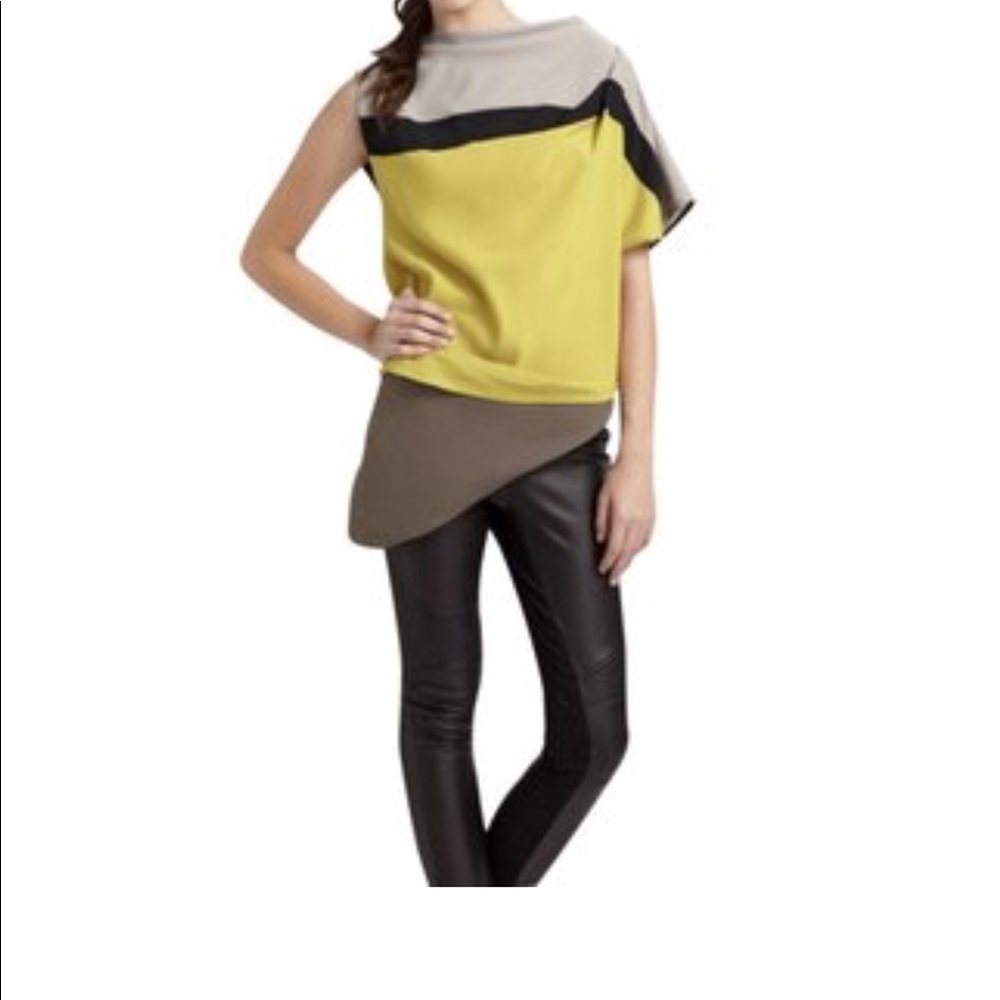 BCBGMAXAZRIA Runway Color-blocked blouse